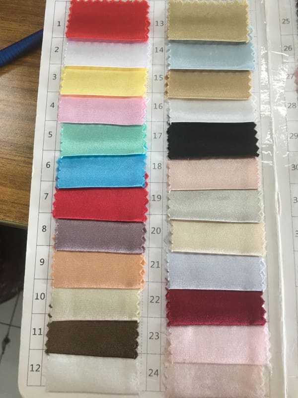 Babyonlinewholesale Silk Like Stretch Satin Swatch with 128 Colors - Swatches