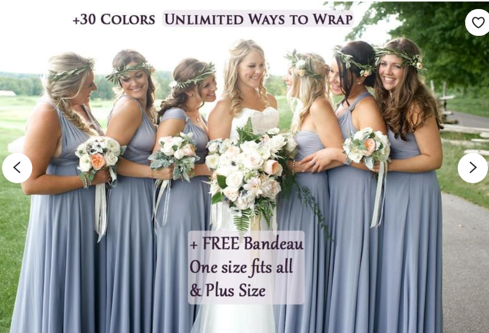 Ruffle Aline Bridesmaid dresses infinity dresses convertible gowns