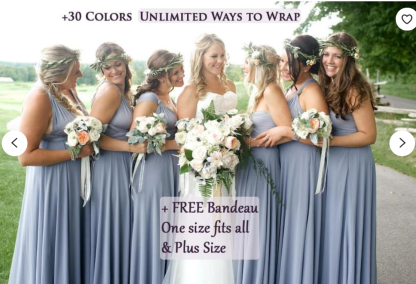 Ruffle Aline Bridesmaid dresses infinity dresses convertible gowns