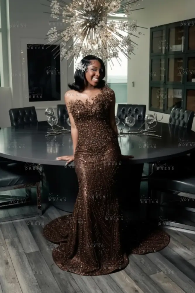 Strapless Dark Green Mermaid Prom Dress with Beadings