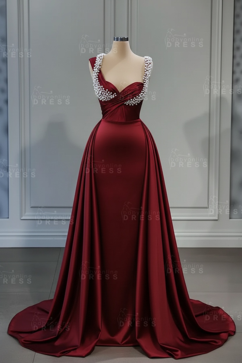 Sweetheart white mermaid prom dress with overskirt