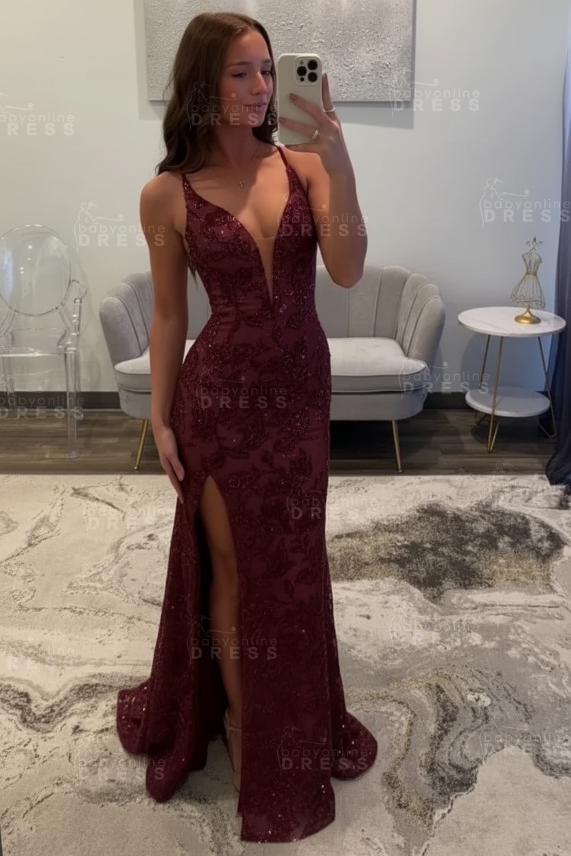 Sexy Glitter Black Prom Dress High Split Prom Dress Sleeveless