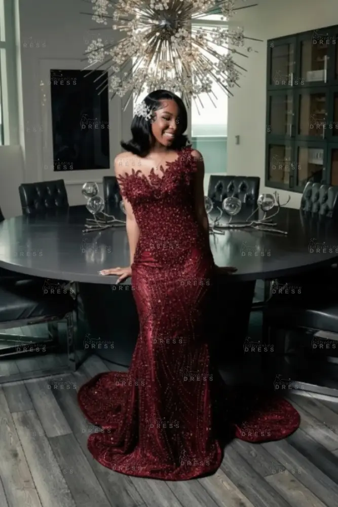 Strapless Dark Green Mermaid Prom Dress with Beadings