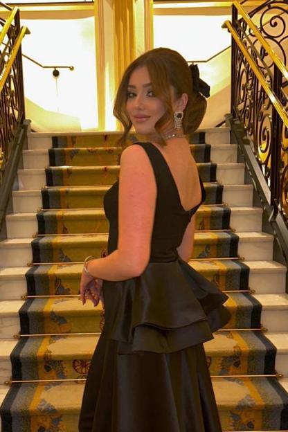 Stylish Black Scoop Neck Sleeveless Satin Formal Dress Long Evening Dress