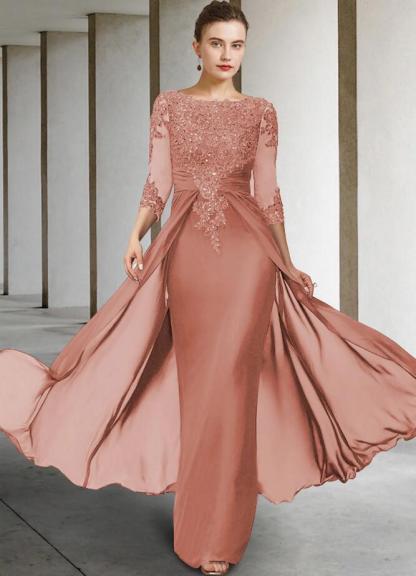 Elegant Mermaid Mother of the Bride Dress with Lace Appliques