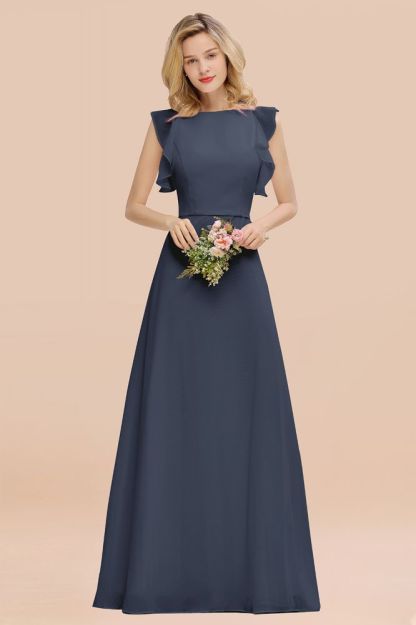 Cecilia | Chic Simple Jewel Sleeveless Bridesmaid Dress Online