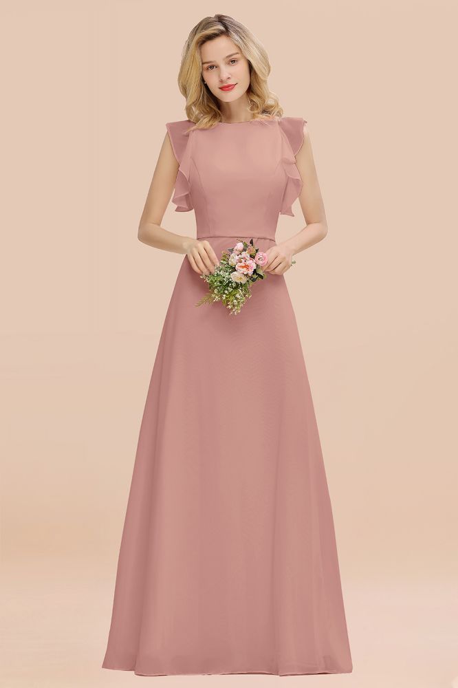 Cecilia | Chic Simple Jewel Sleeveless Bridesmaid Dress Online