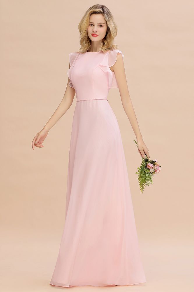 Cecilia | Chic Simple Jewel Sleeveless Bridesmaid Dress Online