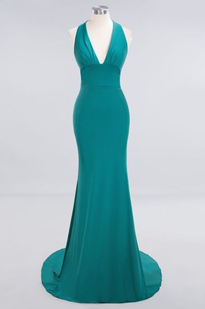 Elegant Mermaid Halter Pool Bridesmaid Dress Online
