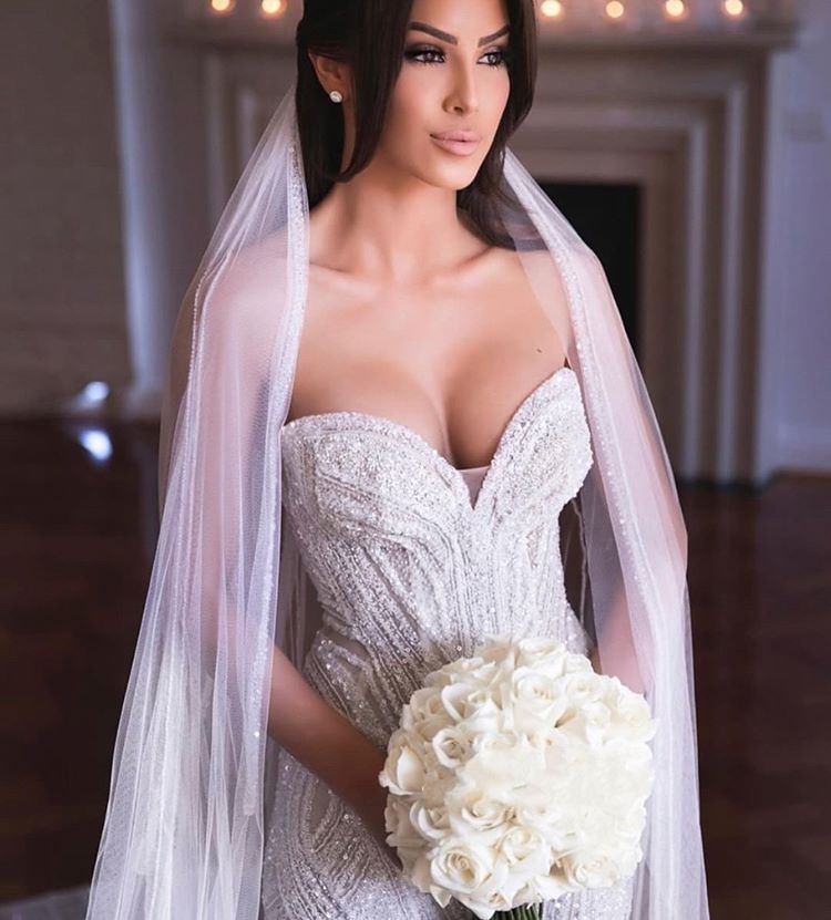 Strapless Sweetheart Beads Mermaid Wedding Dresses | Appliques Tulle Bridal Gowns