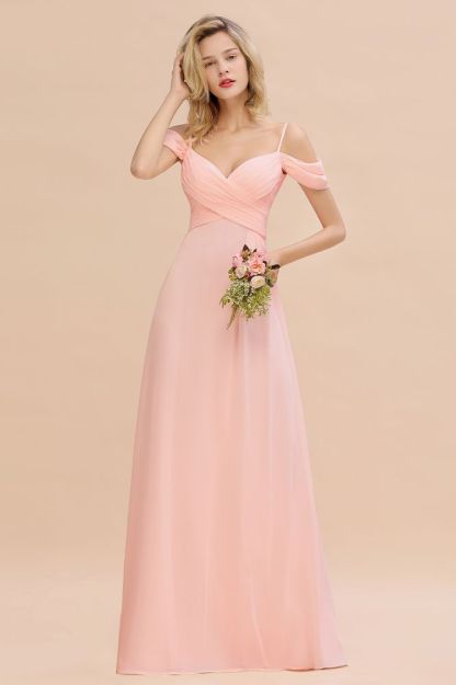 Spaghetti Straps Sweetheart Ruffles Bridesmaid Dress | Evening Dresses Online