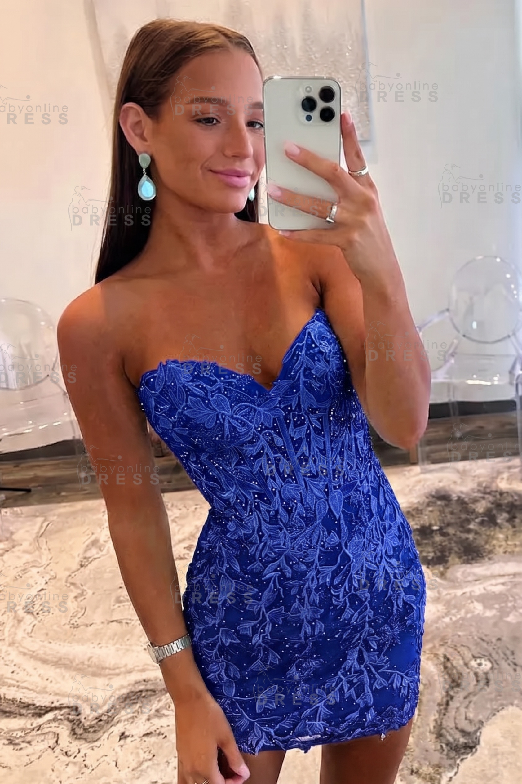 Sweetheart Mint Lace Homecoming Dress Short Party Dress Sleeveless