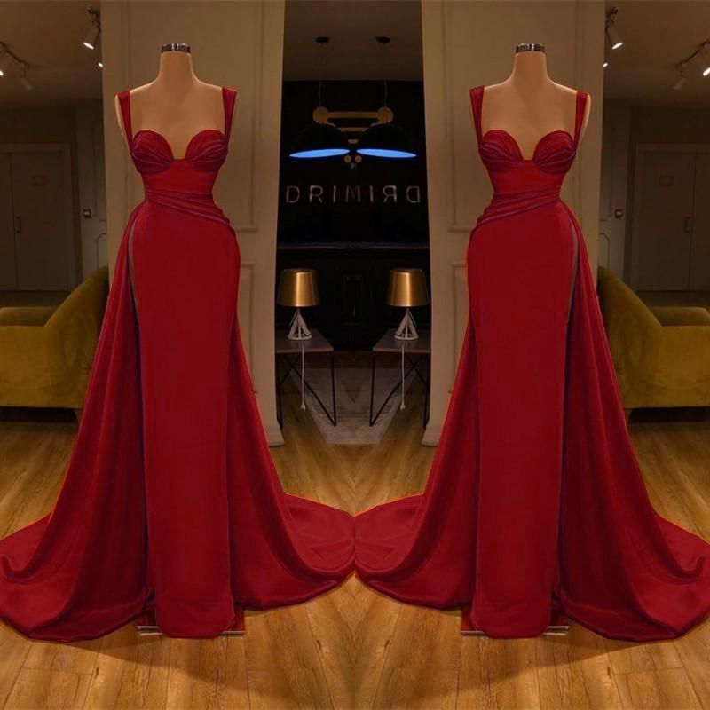 Sweetheart Burgundy Mermaid Overskirt Prom Dresses