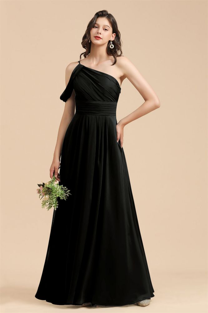 Navy Blue Plus Size Bridesmaid Dresses One-Shoulder Engagement Robe Birthday Gift for Women