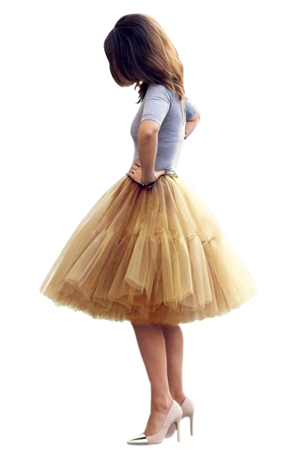 White puffy one size petticoat skirt for celebrating festivals