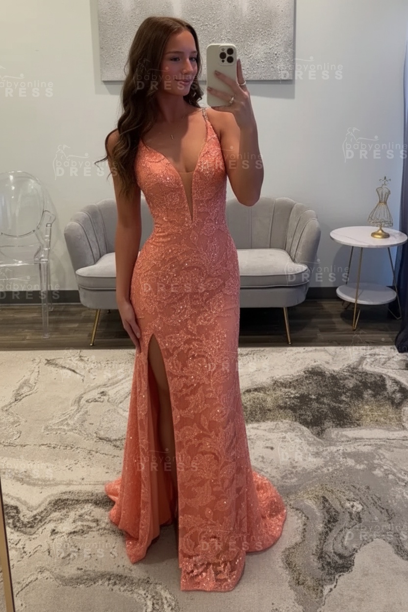 Sexy Glitter Black Prom Dress High Split Prom Dress Sleeveless