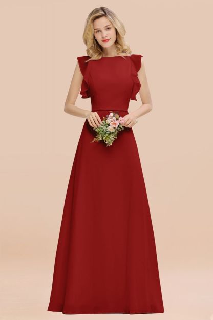 Cecilia | Chic Simple Jewel Sleeveless Bridesmaid Dress Online