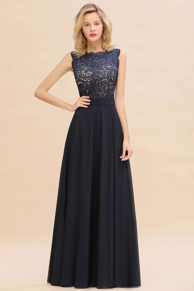 Madge | Exquisite Scoop Sleeveless Bridesmaid Dress
