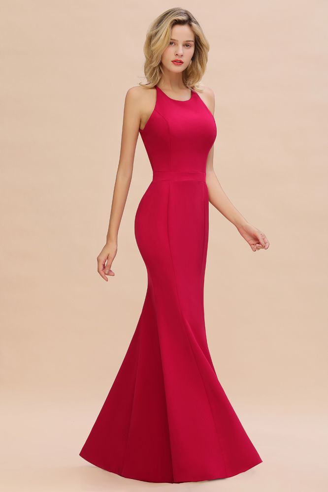 Sexy Halter Mermaid Evening Maxi Gown Side Slit Party Dress