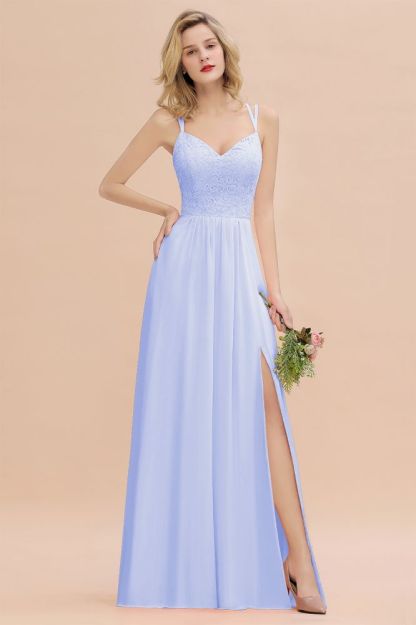 Sweetheart Aline Lace Party Dress Sleeveless Bridesmaid Dress with Side Slit