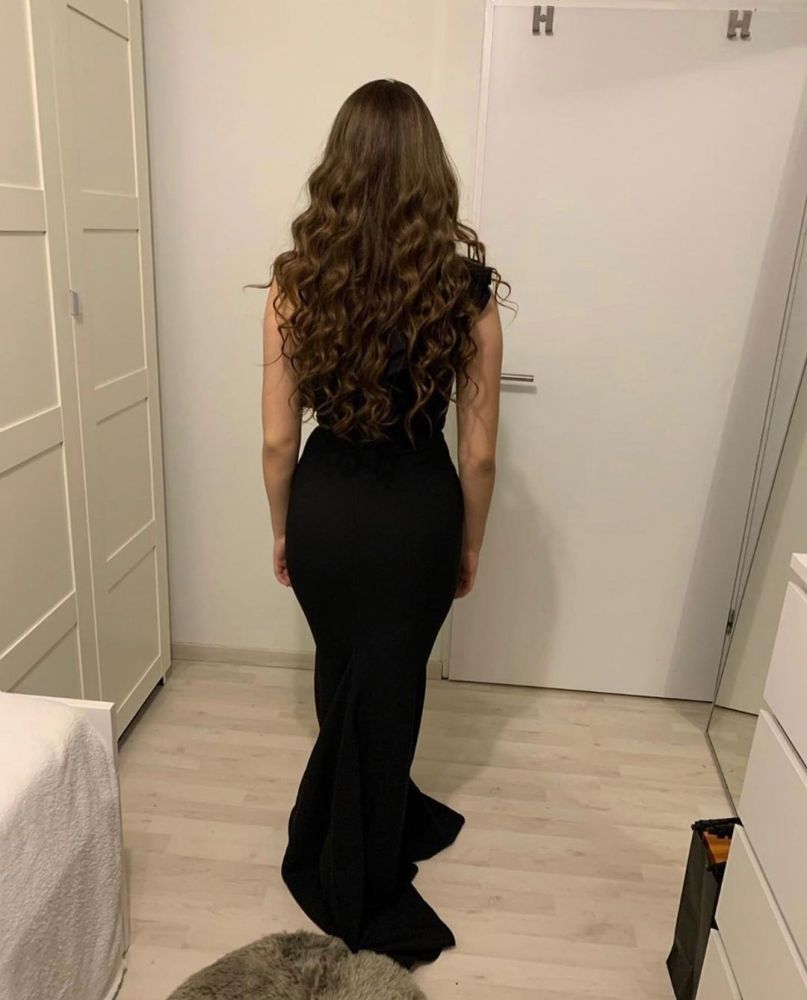 Sexy One Shoulder Black Mermaid Prom Dress Black Affair Dress