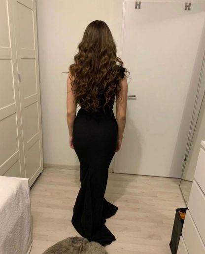Sexy One Shoulder Black Mermaid Prom Dress Black Affair Dress