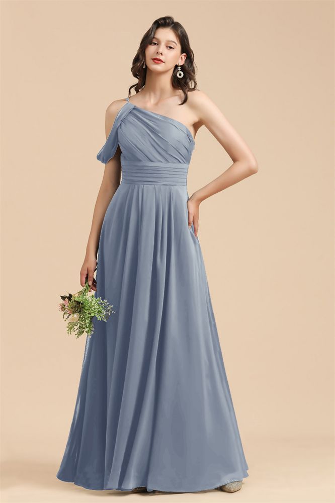 Navy Blue Plus Size Bridesmaid Dresses One-Shoulder Engagement Robe Birthday Gift for Women