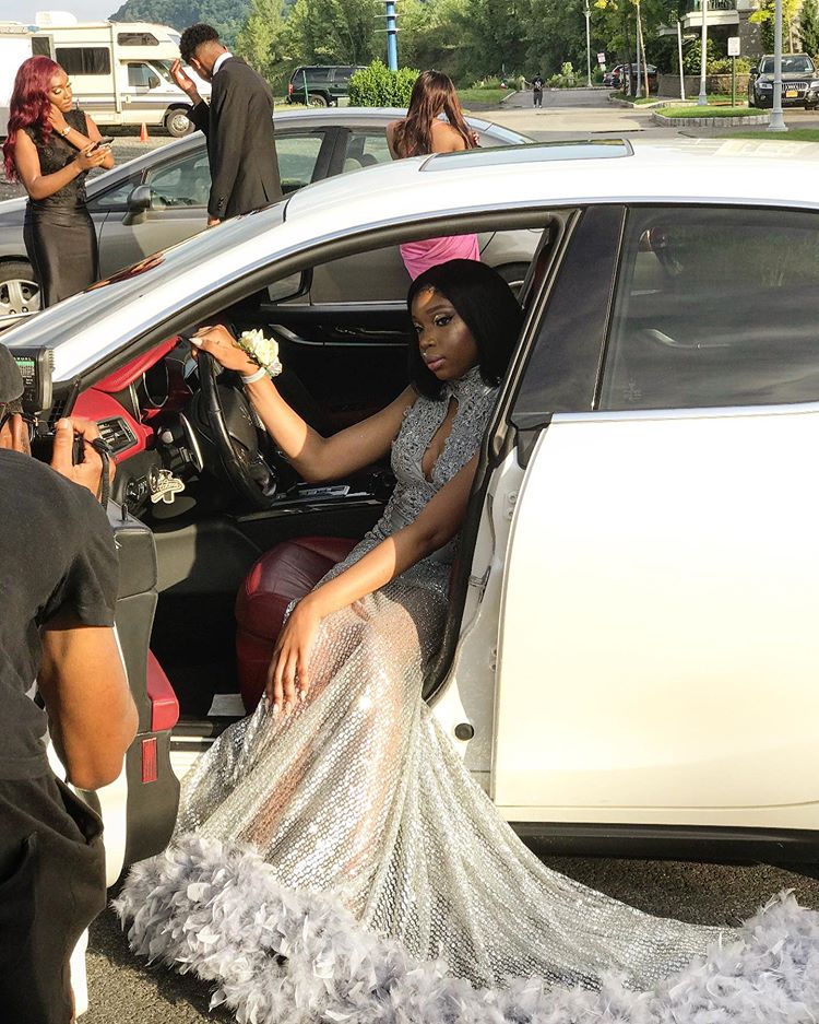 Sparkle Beads Sheer Tulle Prom Dresses | Fit and Flare Crystal Alluring Evening Gowns