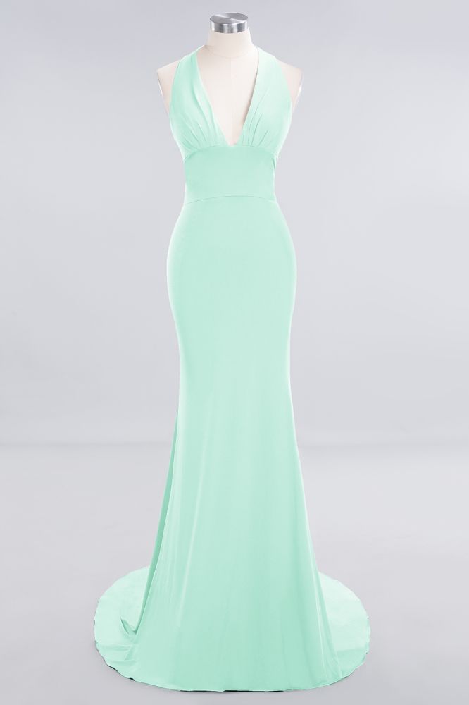 Elegant Mermaid Halter Pool Bridesmaid Dress Online