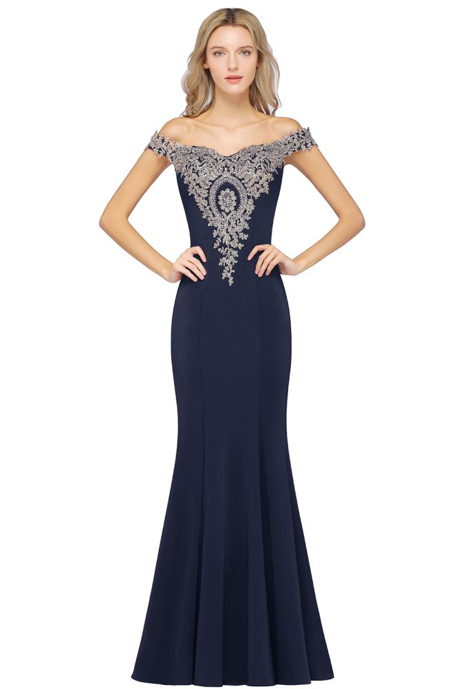 Charming Off The Shoulder Bridesmaid Dresses Mermaid Lace Appliques Sexy Evening Dress