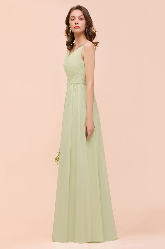 Sleeveless Aline Bridesmaid Dress Casual Wear Long Dress
