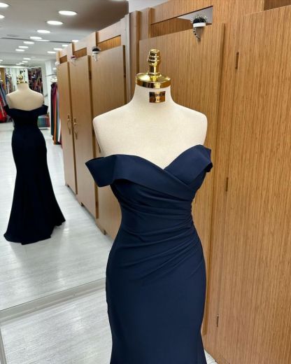 Sweetheart Off the shoulder Black Mermaid Prom Dresses