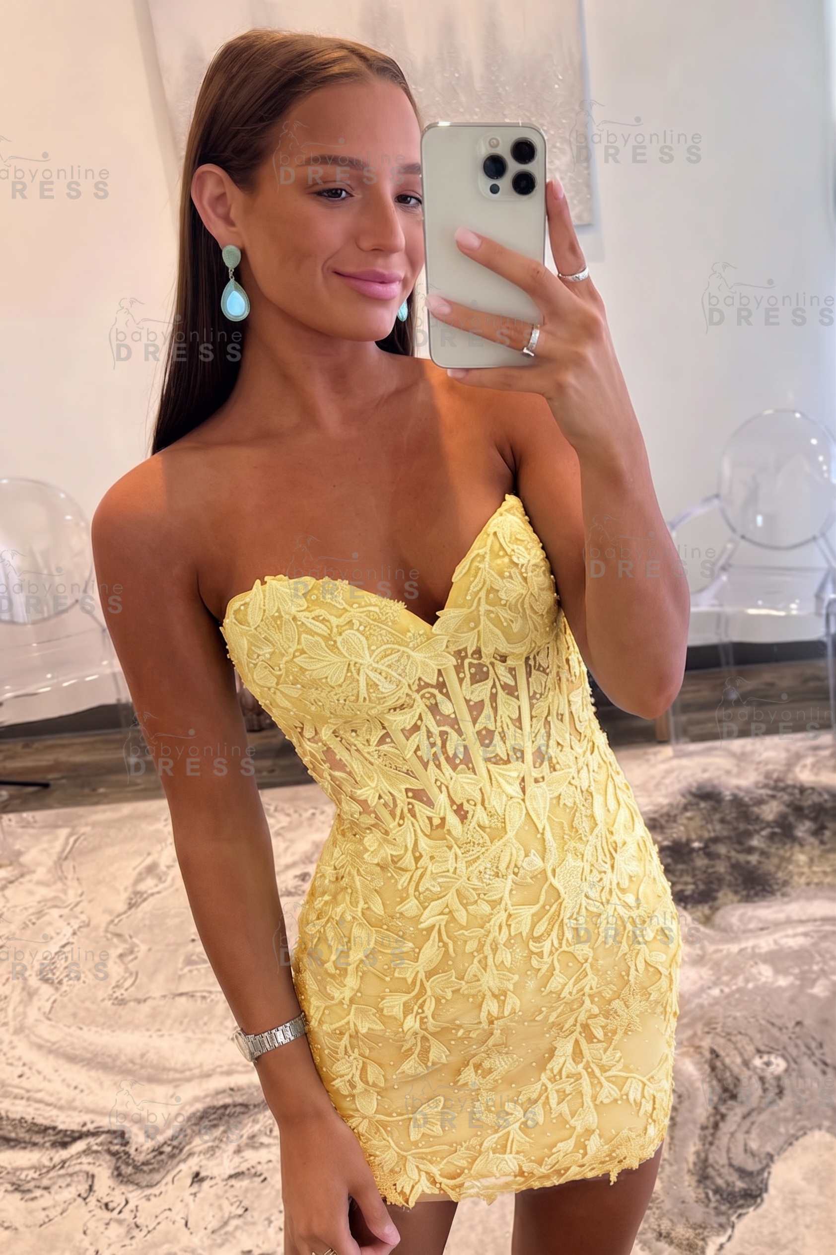 Sweetheart Mint Lace Homecoming Dress Short Party Dress Sleeveless