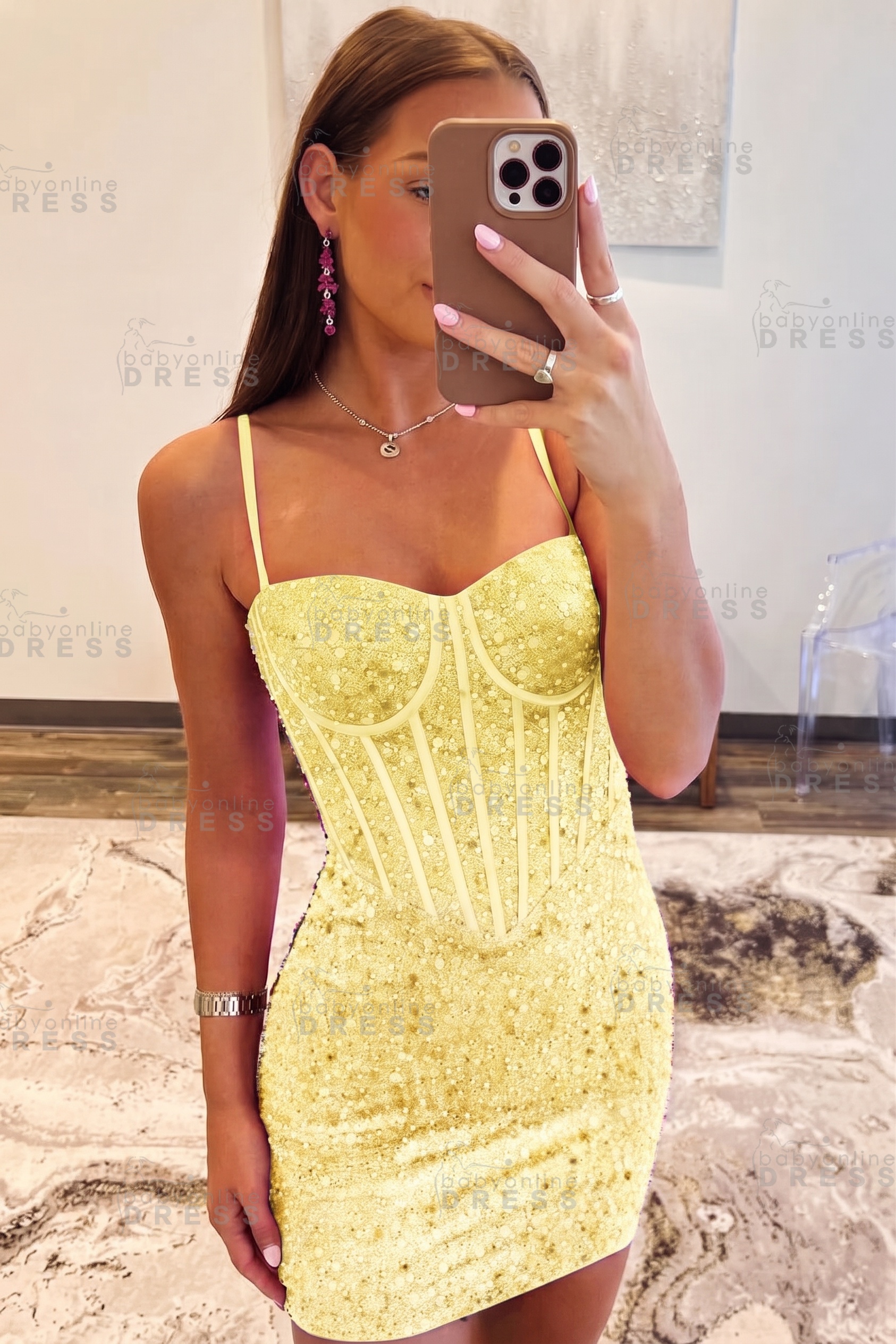 Spaghetti Straps Sky Blue Tight Homecoming Dress Short Prom Dress