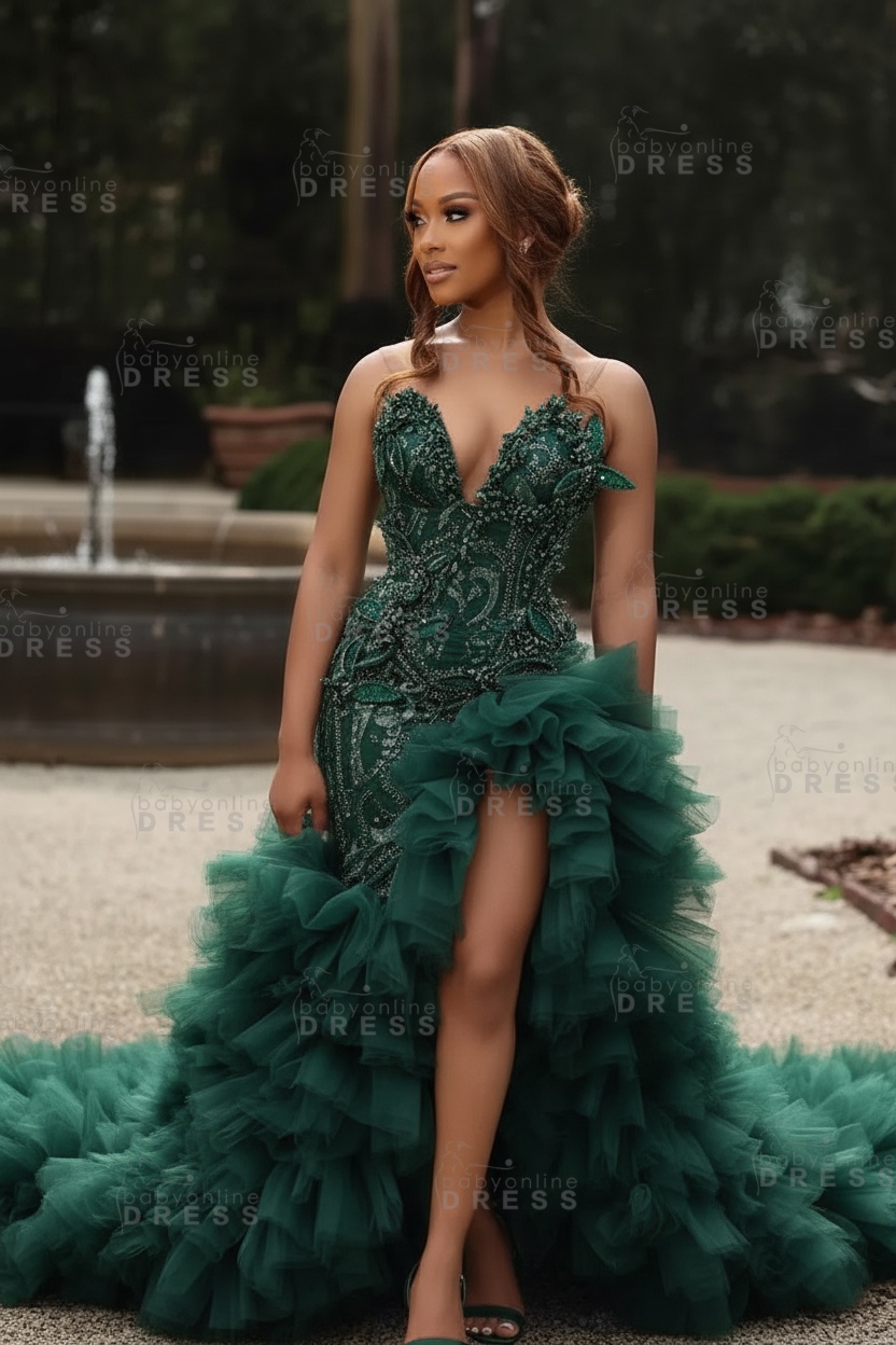 Gorgeous Pink Sweetheart Beadings Sleeveless Mermaid Prom Dress with Ruffles