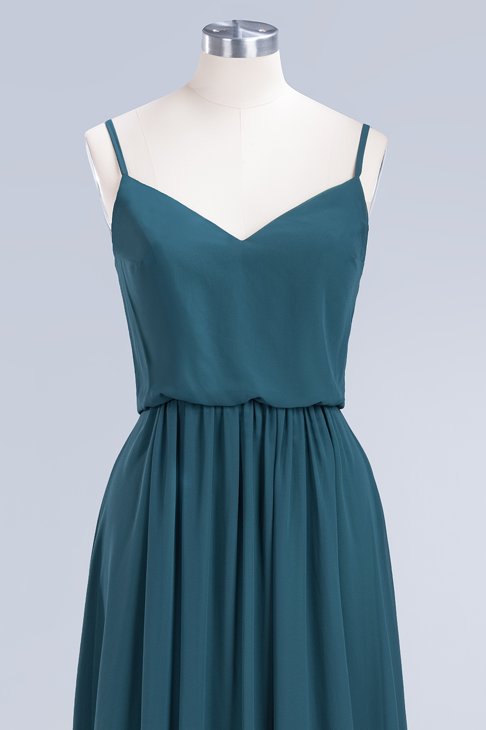 Dark Green Chiffon Bridesmaid Dress Modest Aline Wedding Guest Dress