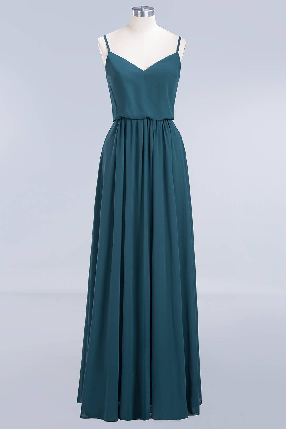 Dark Green Chiffon Bridesmaid Dress Modest Aline Wedding Guest Dress