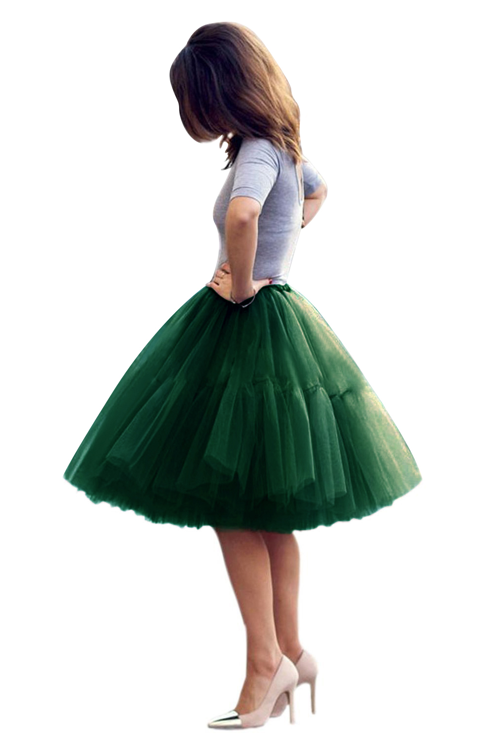 White puffy one size petticoat skirt for celebrating festivals