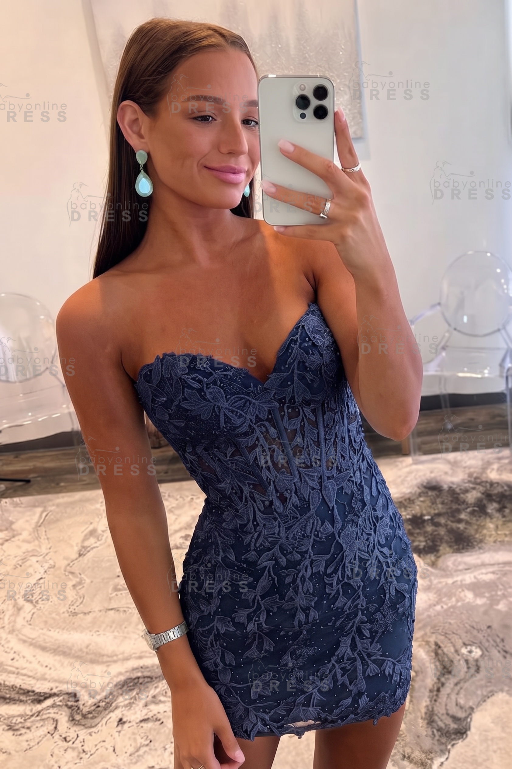 Sweetheart Mint Lace Homecoming Dress Short Party Dress Sleeveless