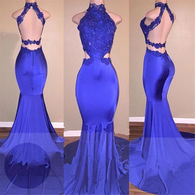 Lace Appliques Mermaid Evening Gowns | Prom Dress