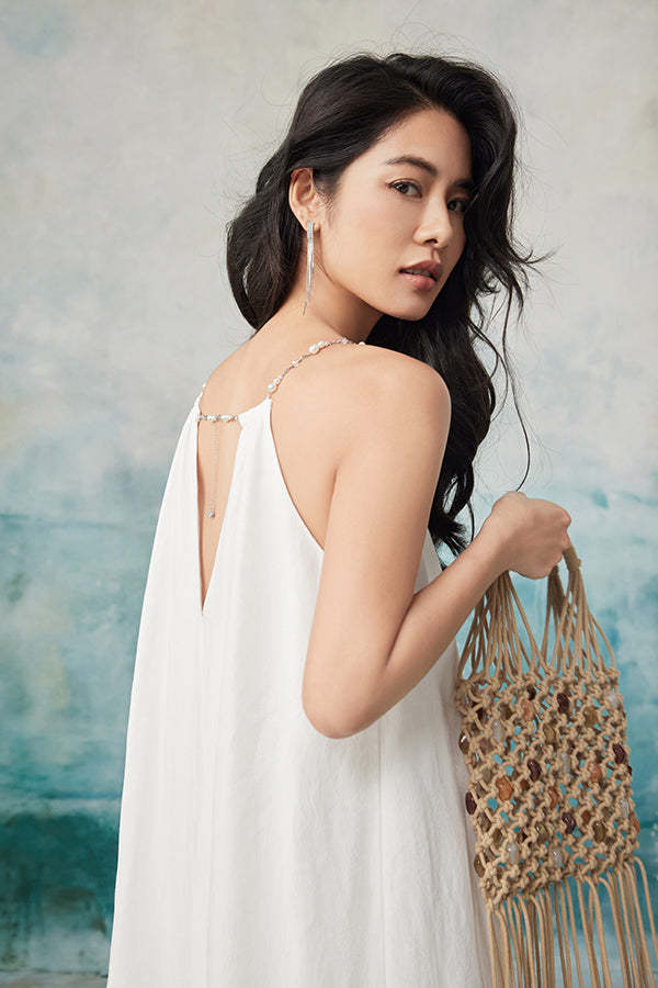 White Strapless A-Line Lace Long Dresses