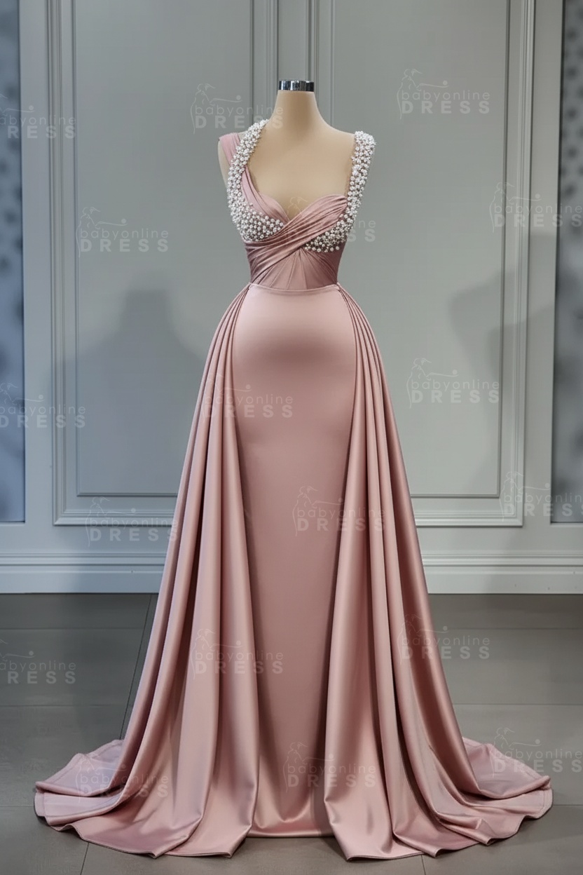 Sweetheart white mermaid prom dress with overskirt