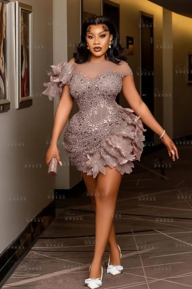 Bateau Neck Red Short Homecoming Dress with Beadings Tight Prom Dress