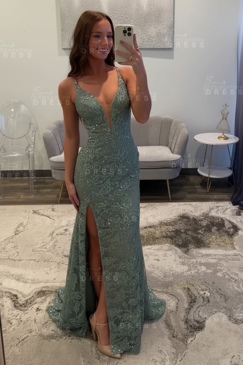 Sexy Glitter Black Prom Dress High Split Prom Dress Sleeveless