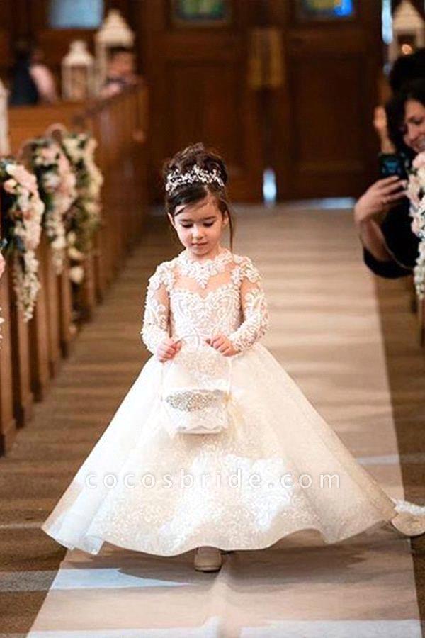 Cute flower girl dress with long sleeves