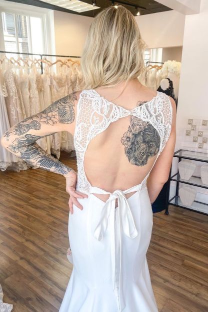 White Wide Straps Floor-length Ruffles V-neck Backless Mermaid Wedding Dress