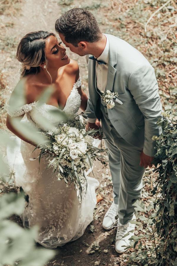 Beautiful White Mermaid Wedding Dress Off-the-Shoulder Bridal Gown