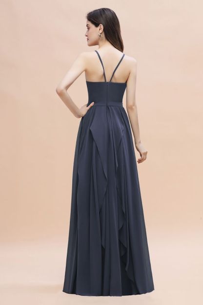 Elegant Sleeveles Chiffon Evening Maxi Dress Soft Chiffon Bridesmaid Dress