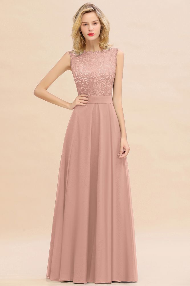 Madge | Exquisite Scoop Sleeveless Bridesmaid Dress