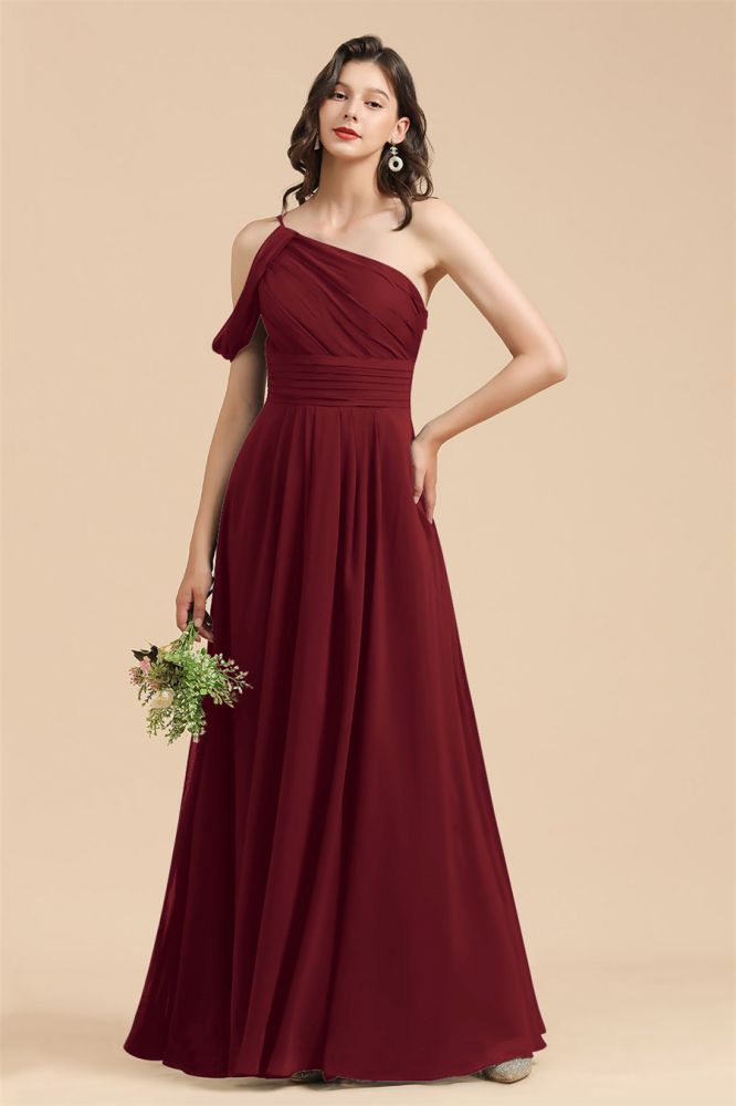 Navy Blue Plus Size Bridesmaid Dresses One-Shoulder Engagement Robe Birthday Gift for Women